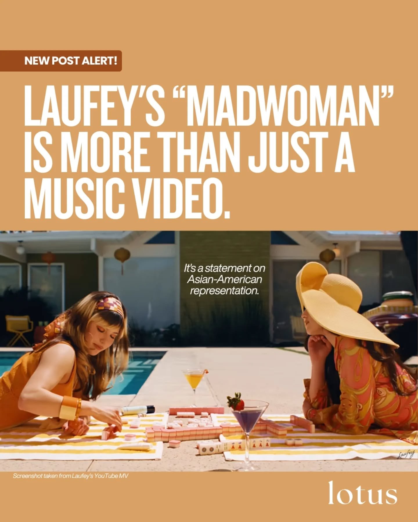 Laufey didn't just make a music video. She made a statement. ✨ 

The "Madwoman" video features an all-Asian and Asian American cast &mdash; Hudson Williams (@hudsonwilliamsofficial), Alysa Liu (@alysaxliu), Lola Tung (@lola.tung), Megan Ski