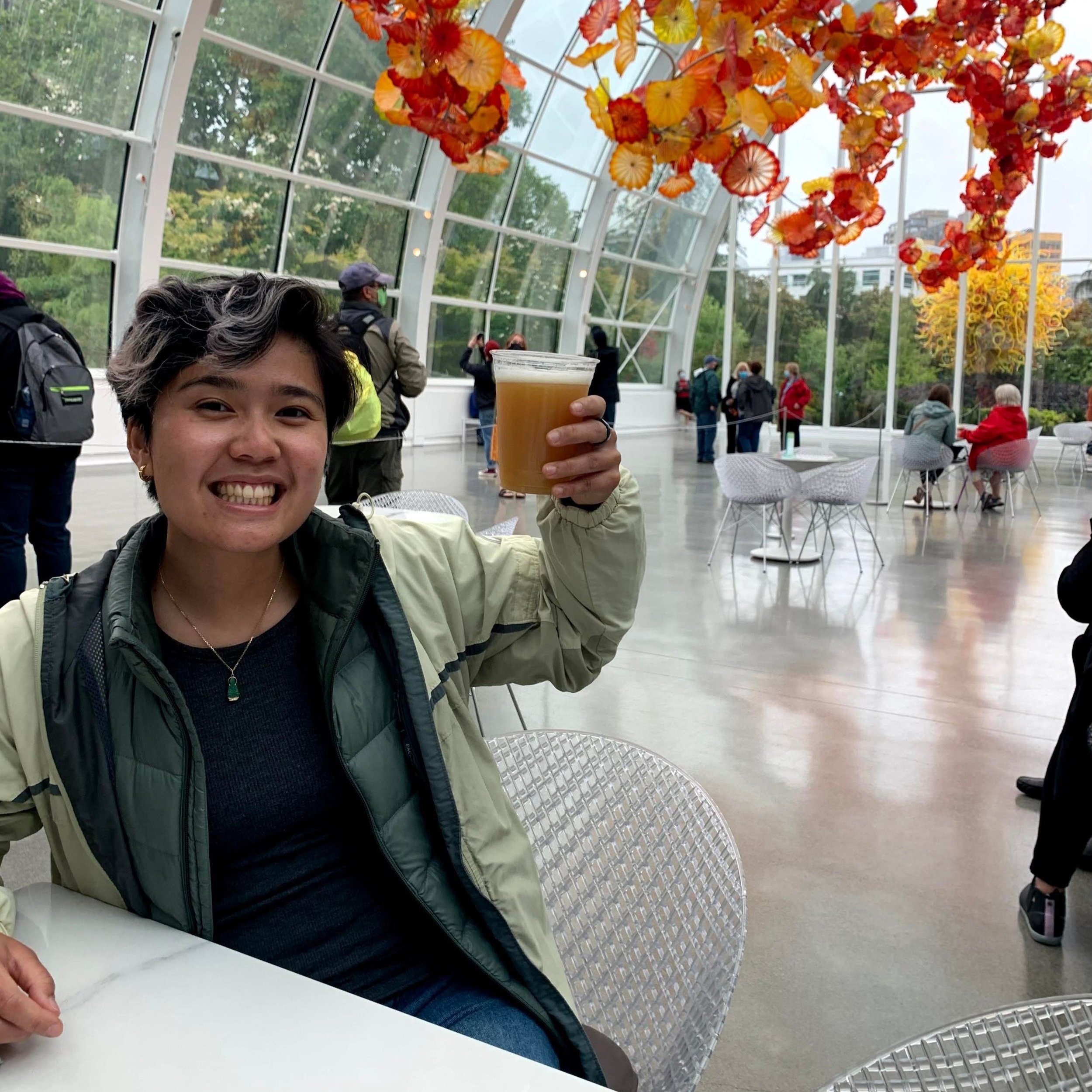 Dora at Chihuly Garden, Seattle