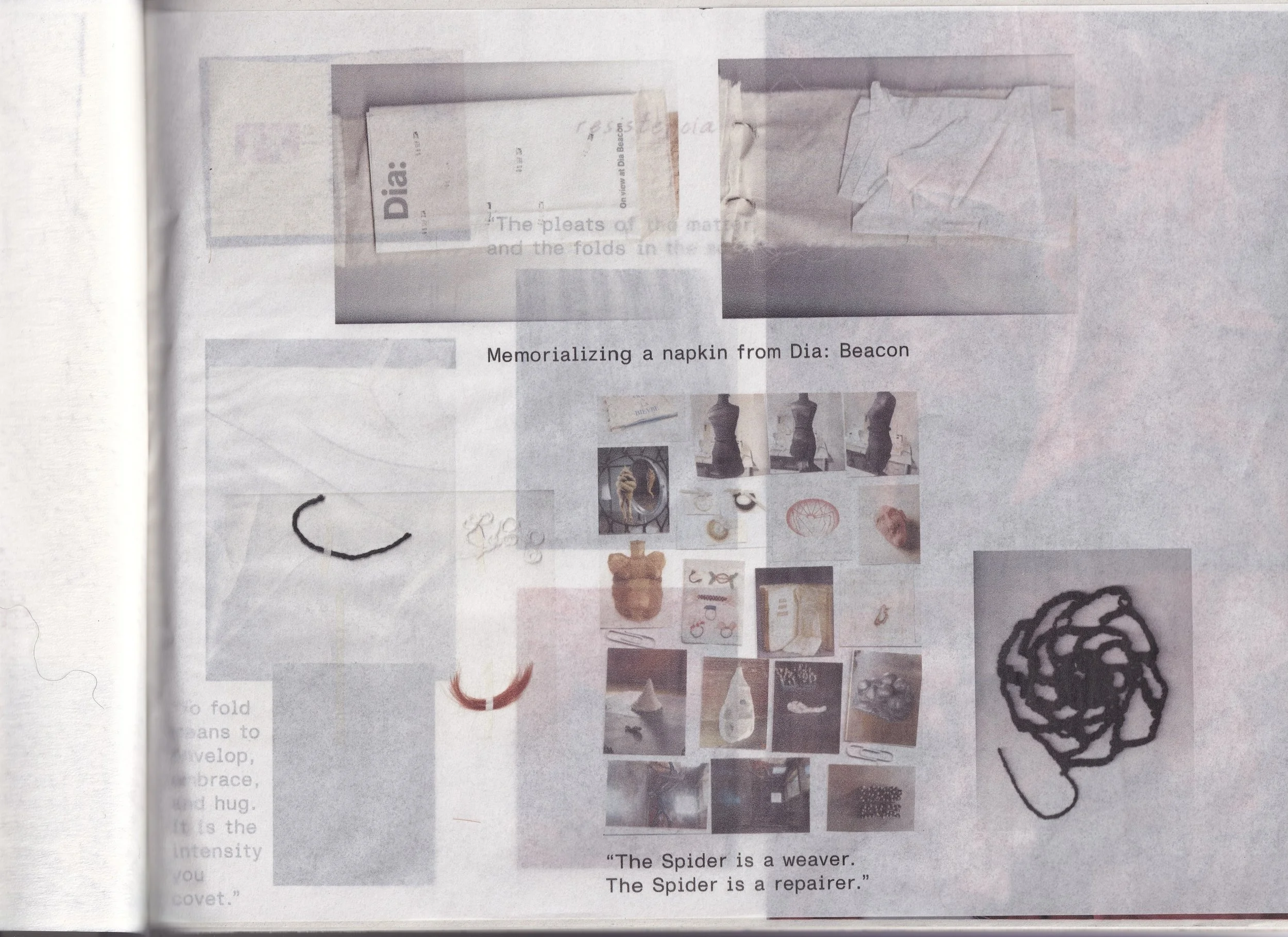 zine containing research material I explored during the fall semester