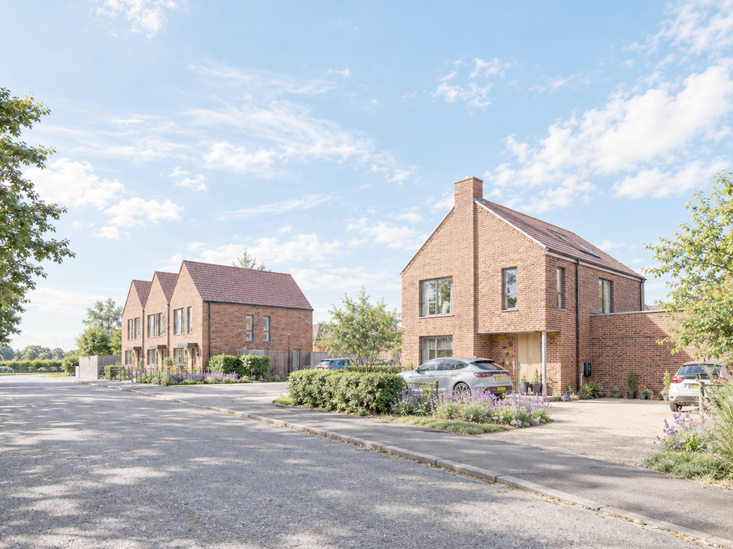 High quality housing development in red brick vernacular
