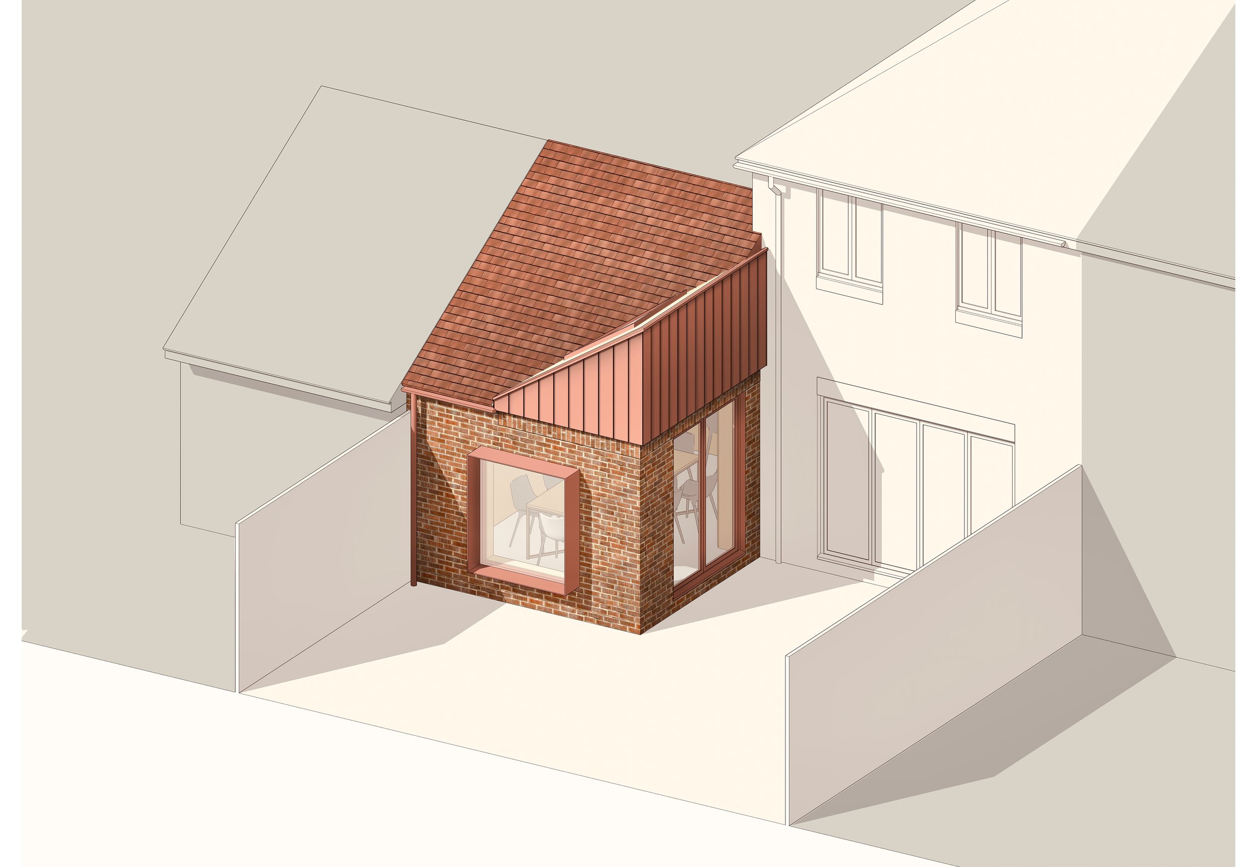 Cambridge - Garage Conversion - 3D View