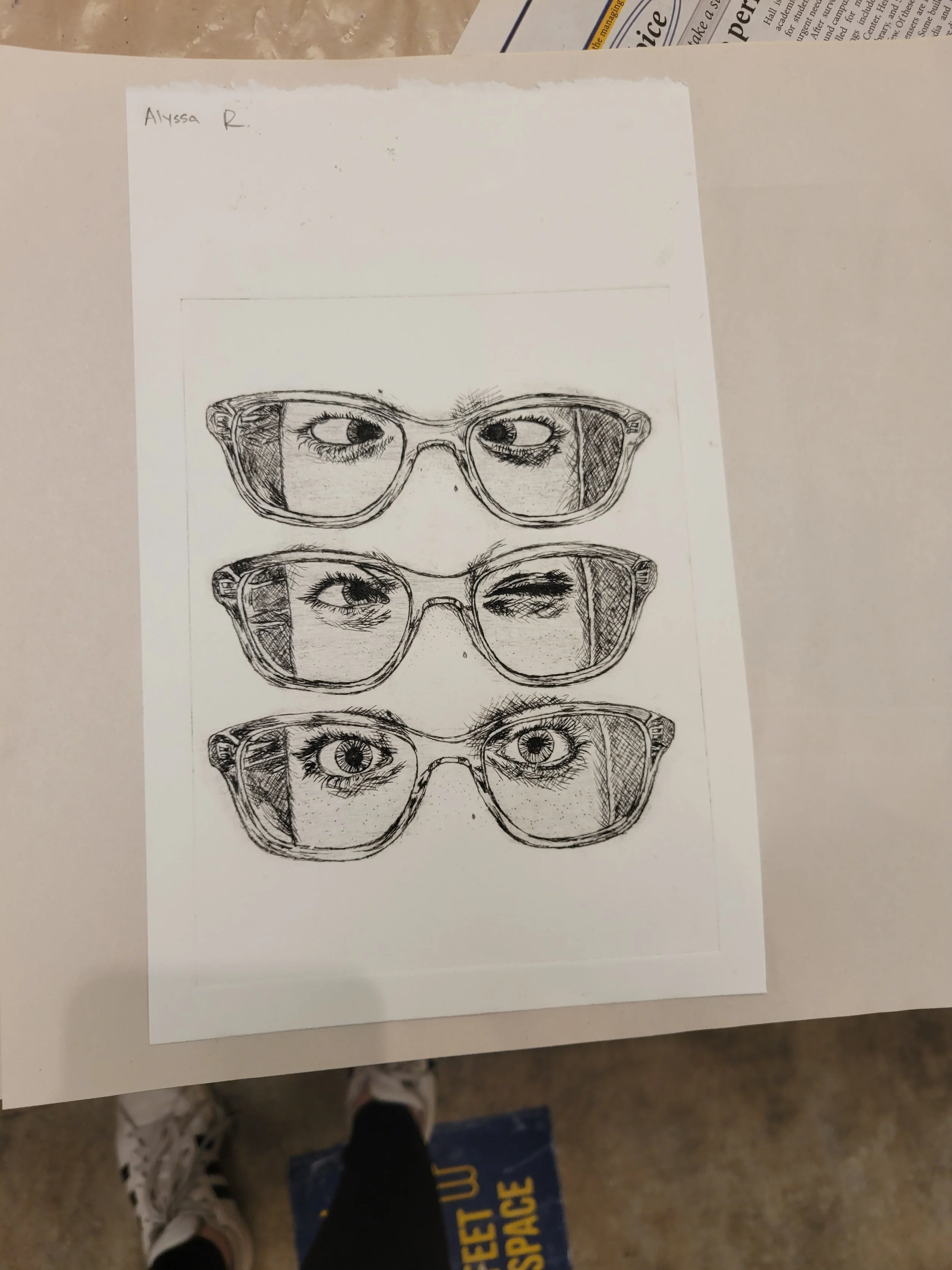 Glasses (2021)
Intaglio print