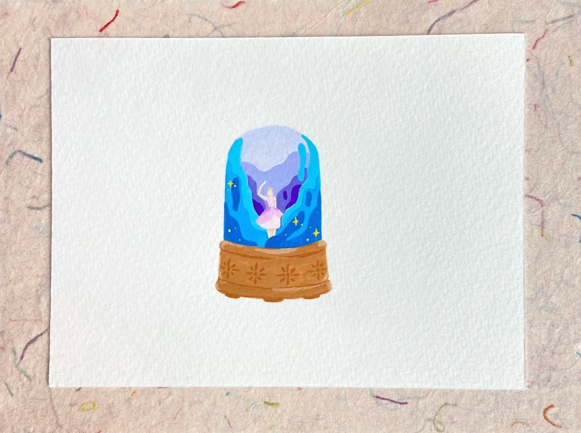 "Music Box" - The Moon in My Window (2022), Gouache