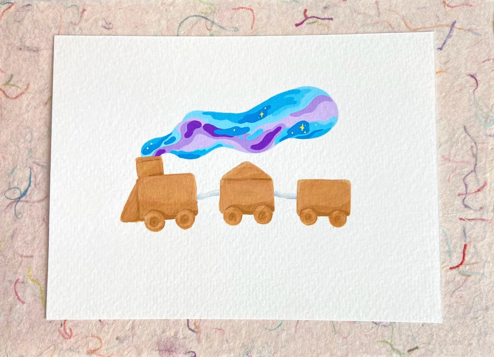 "All Aboard!" - The Moon in My Window (2022), Gouache