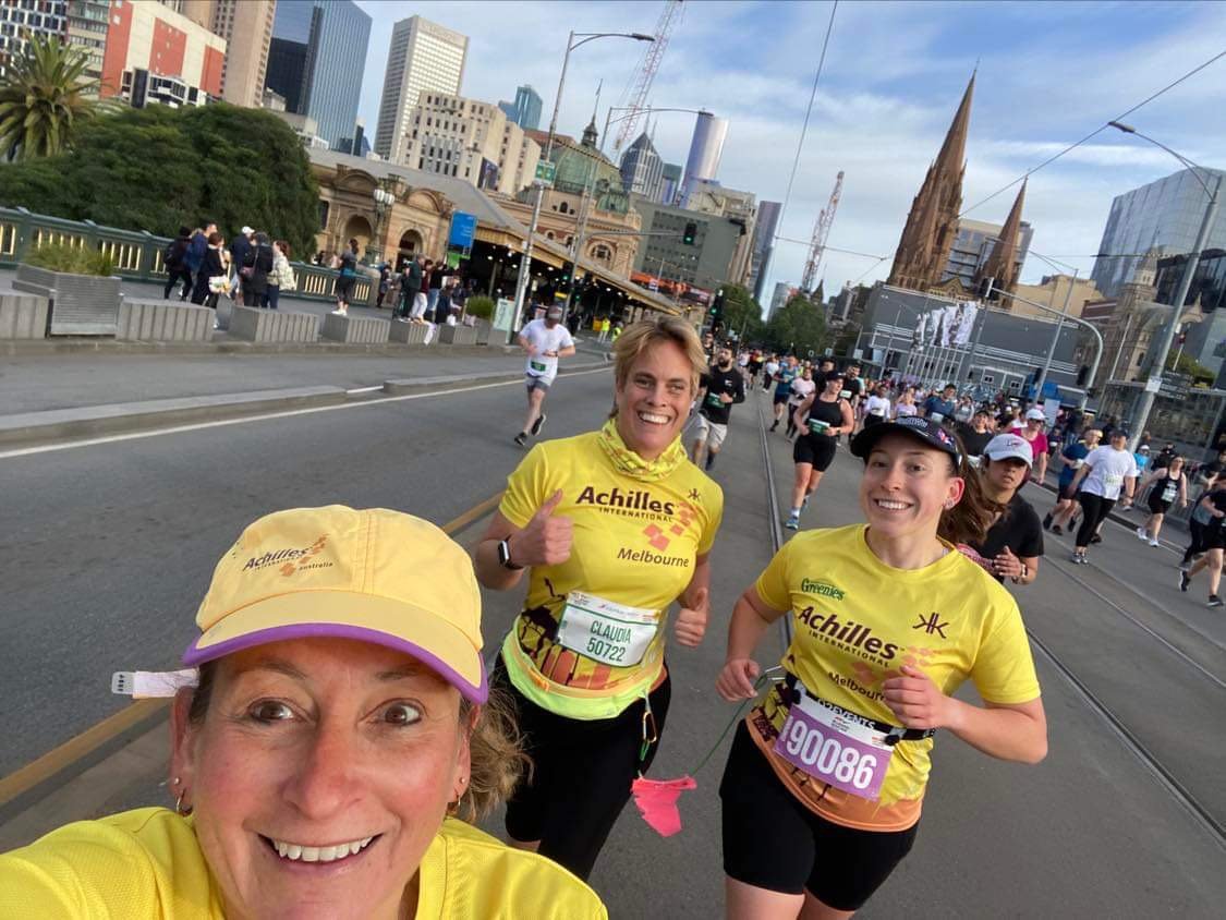  Selfie of Claudia and her two guides running together 