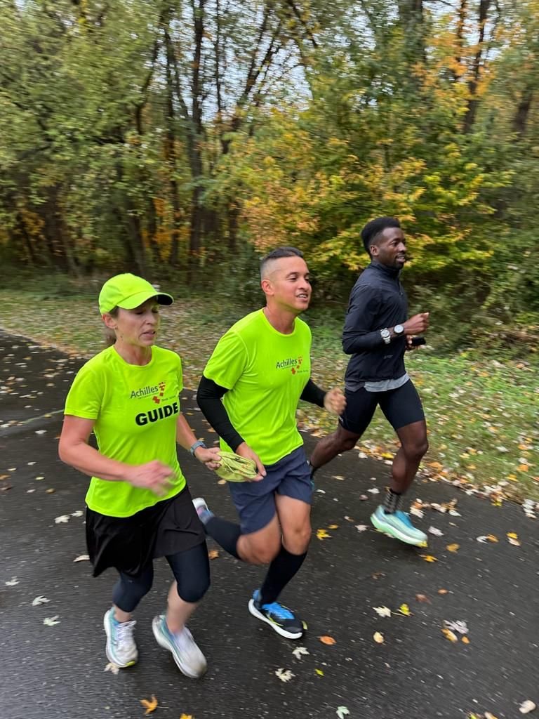  Rolando running in between Hellah and another Achilles New Jersey guide 