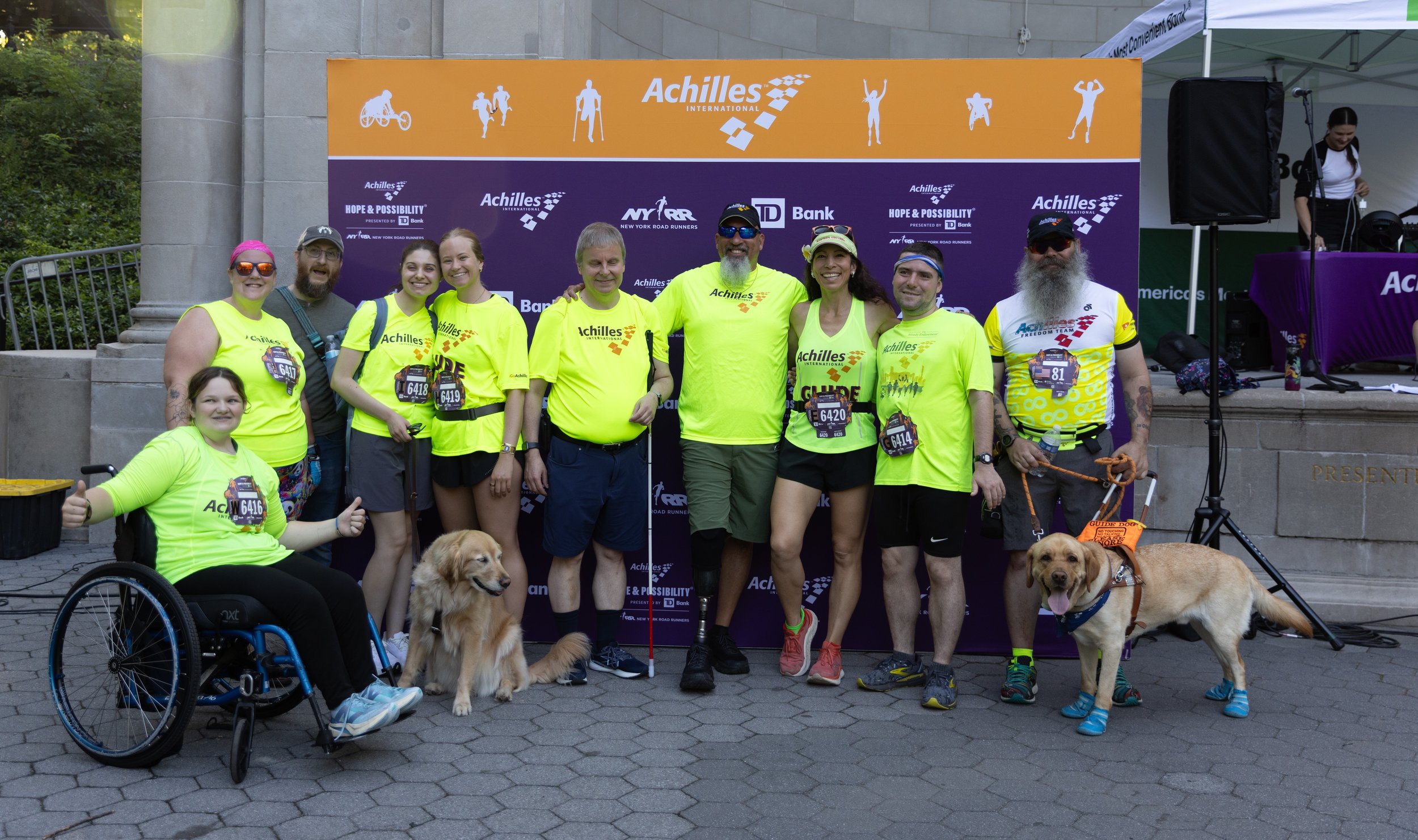 A group photo of Achilles Boston in the festival area.