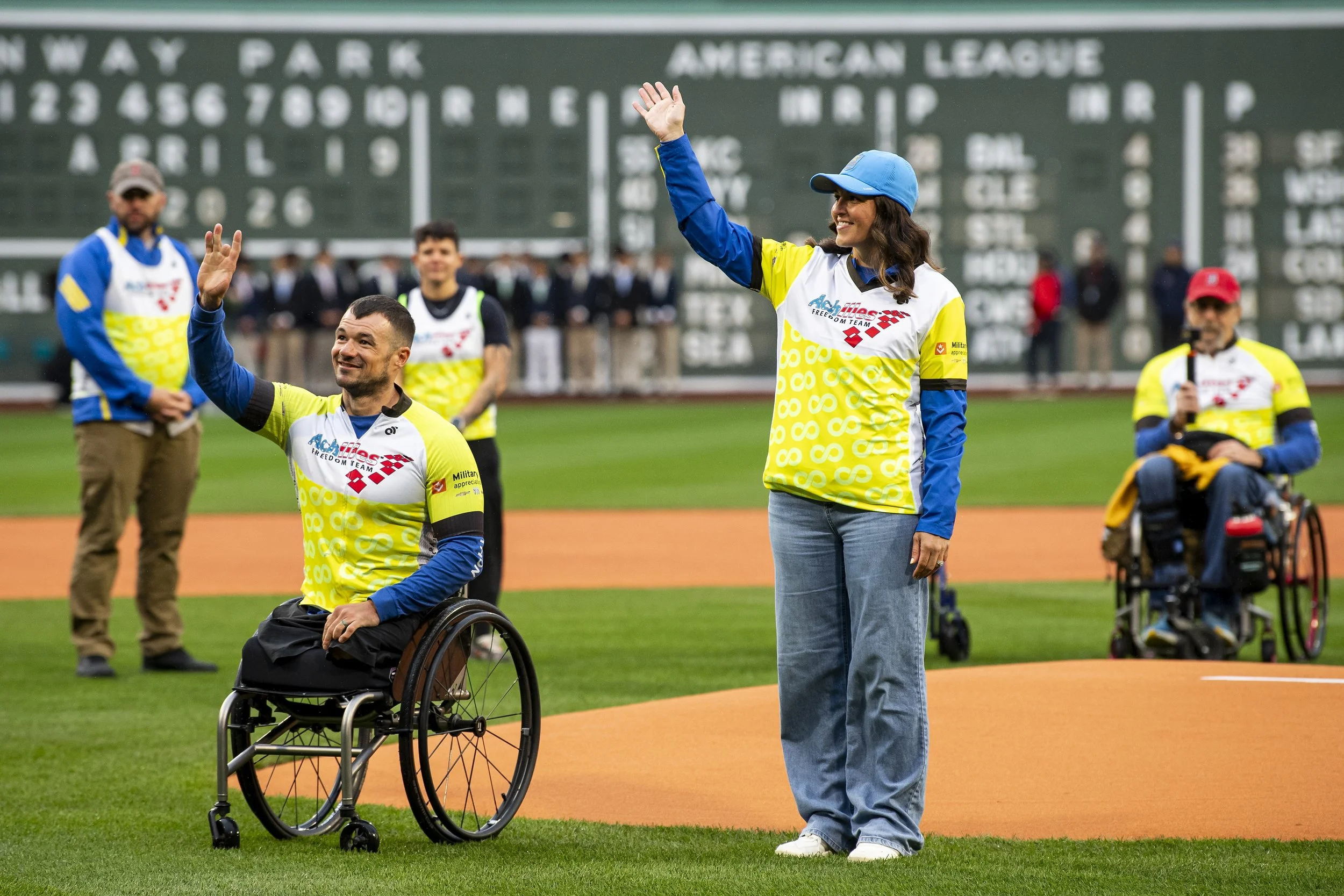  Zach and Tesa Stinson on the field at Fenway Park.  