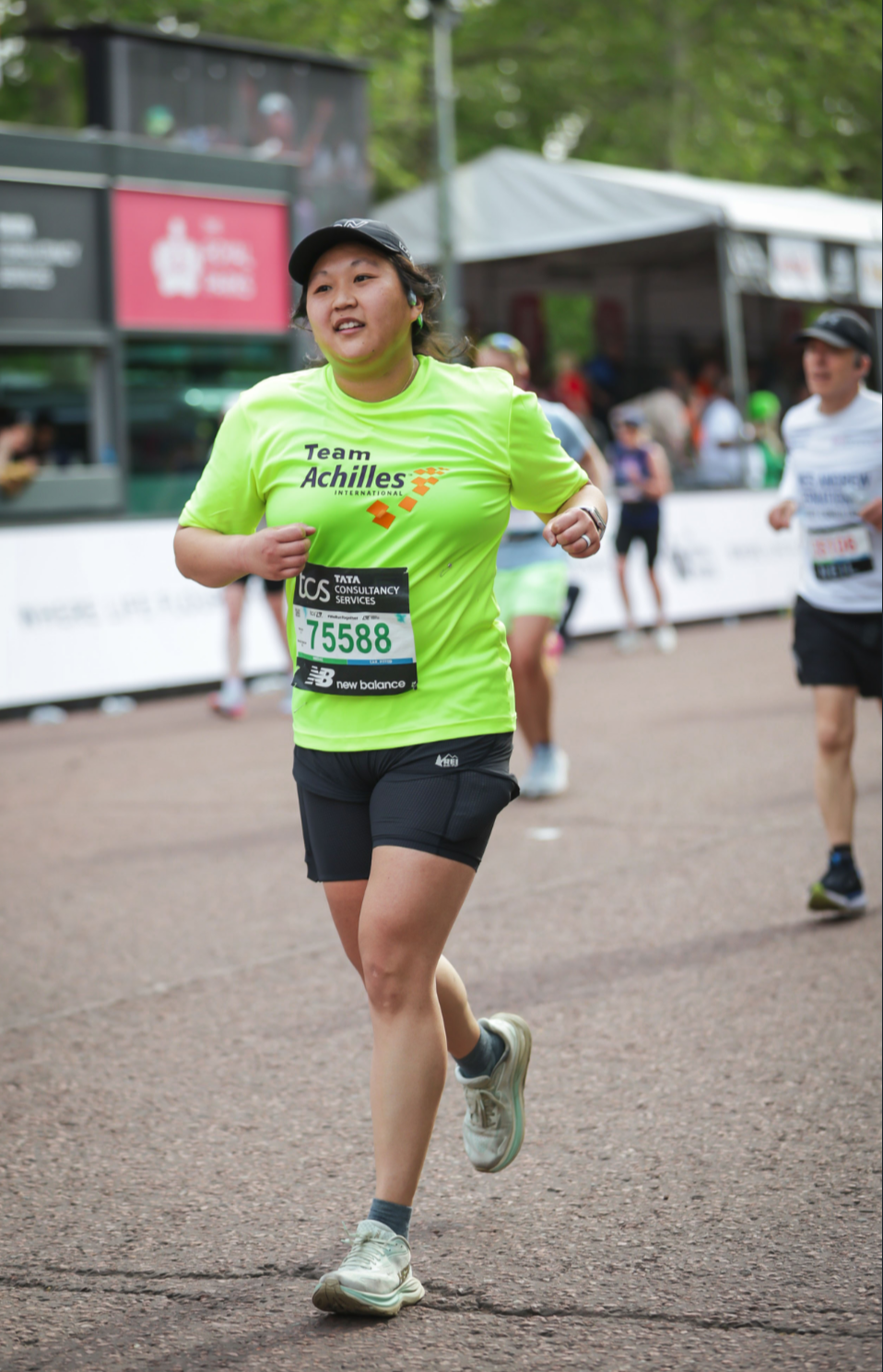  Team Achilles charity runner on the course.  