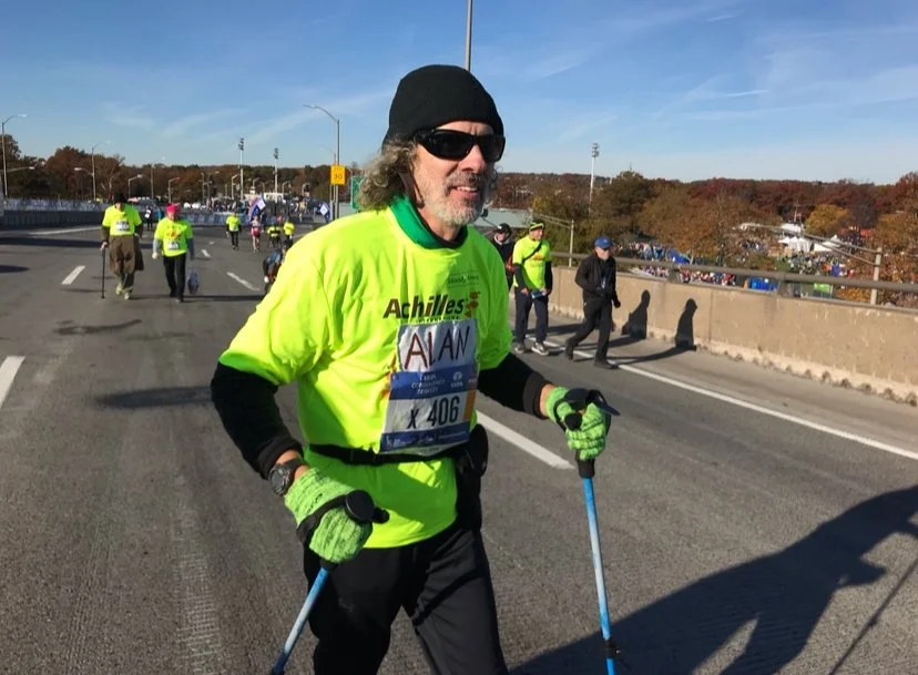  Alan at his first marathon with Achilles.  