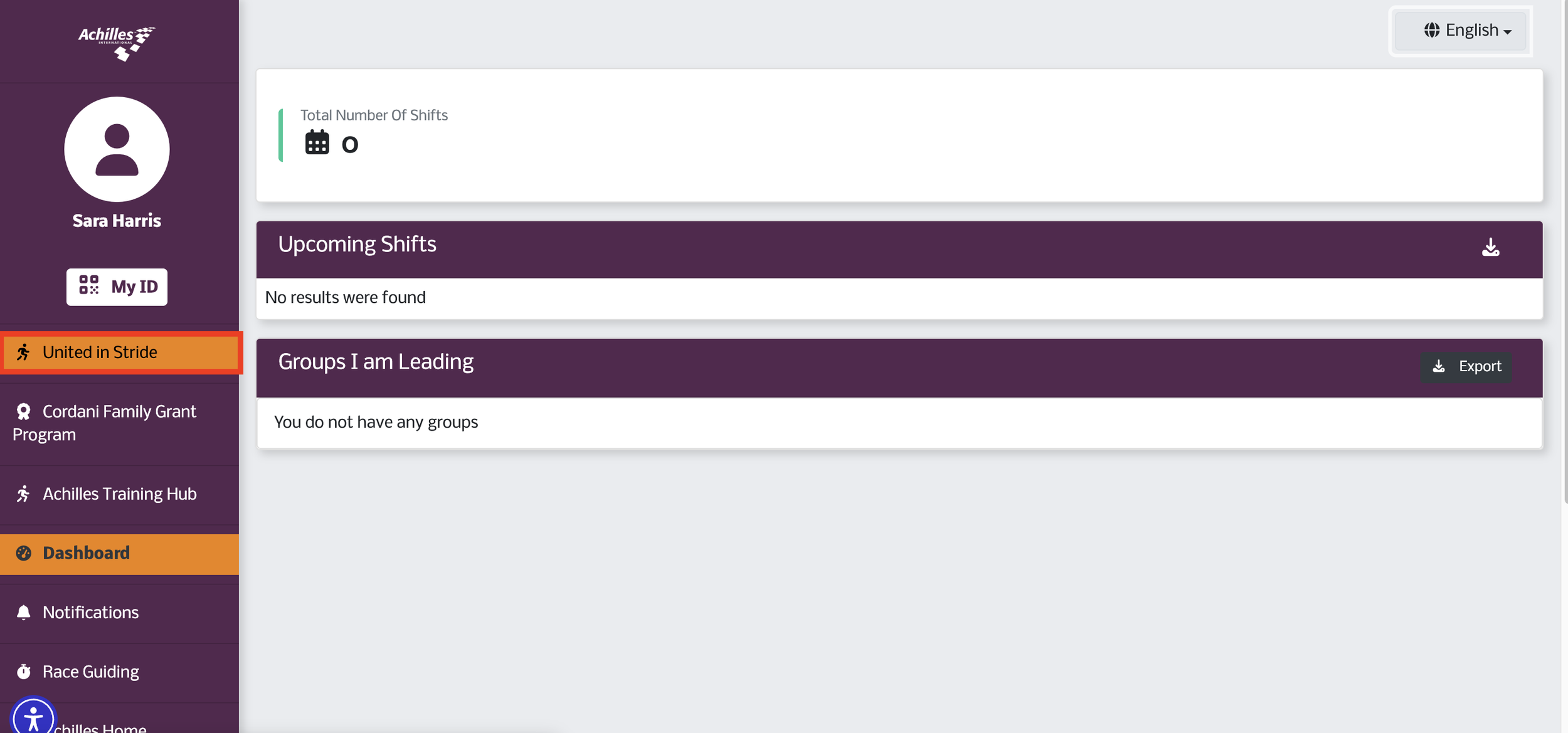 Screenshot of Rosterfy Dashboard