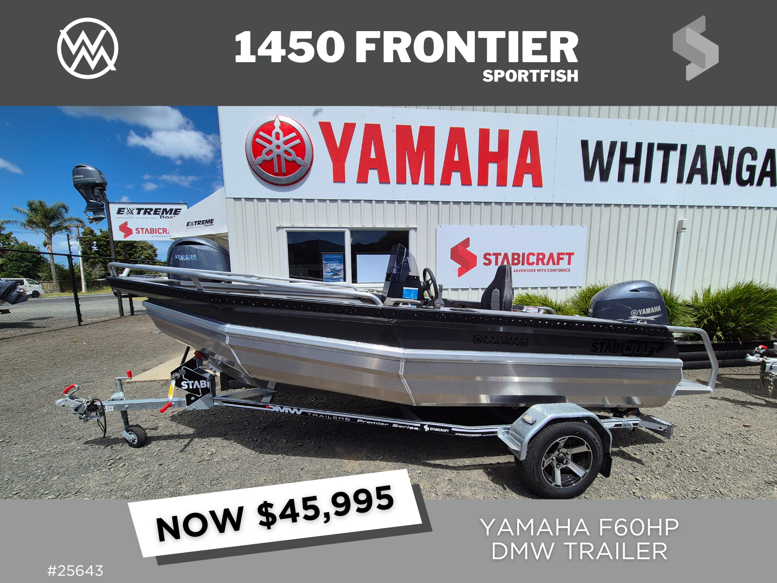 2025 STABICRAFT 1450 FRONTIER, YAMAHA F60HP &amp; DMW TRAILER - AVAILABLE NOW!!