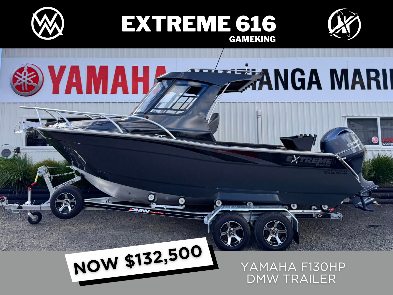 2026 EXTREME 616 GAME KING, YAMAHA F130HP &amp; DMW TRAILER NOW WITH SEAKEEPER RIDE TECHNOLOGY