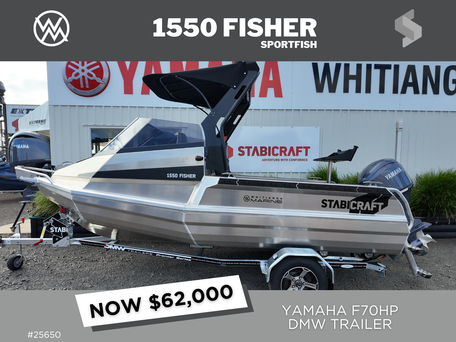 2026 STABICRAFT 1550 FISHER SPORTFISH, YAMAHA F70HP &amp; DMW TRAILER - AVAILABLE NOW!!