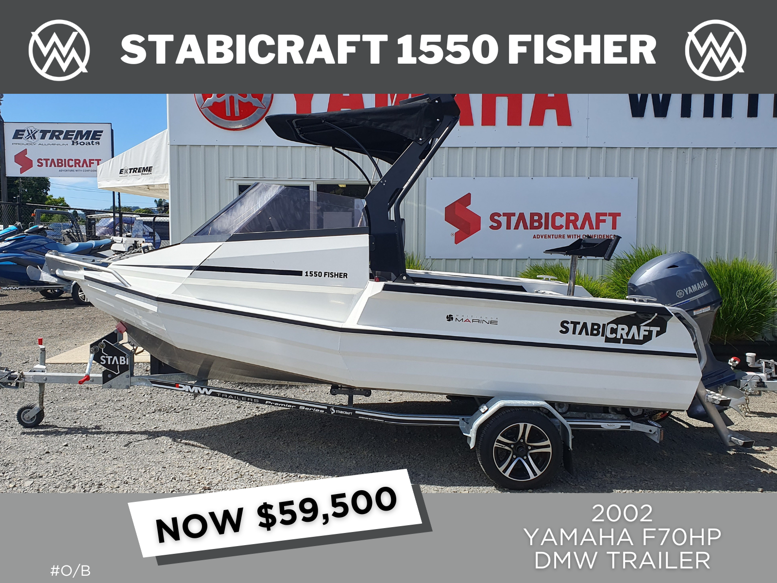2022 STABICRAFT 1550 FISHER SPORTFISH, YAMAHA F70HP &amp; DMW TRAILER - IN STOCK NOW!! 