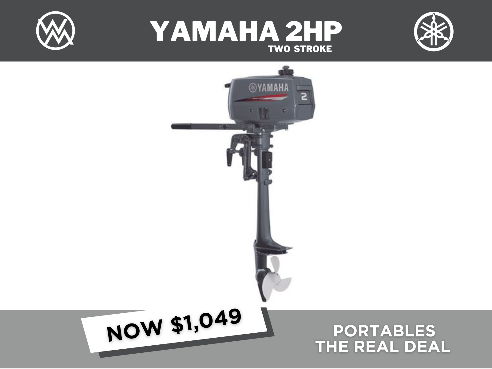 2026 YAMAHA 2HP 2 STROKE - IN STOCK NOW!!