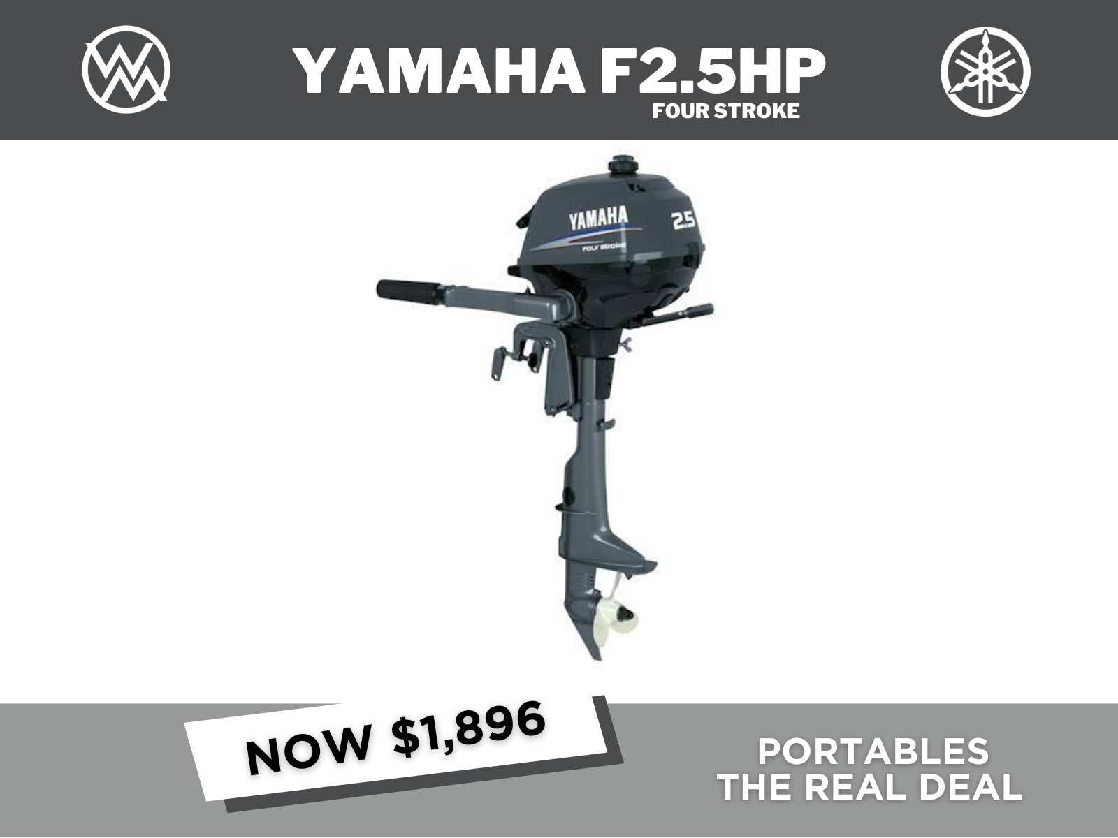 2026 YAMAHA F2.5HP SMHB 4 STROKE - IN STOCK NOW!!