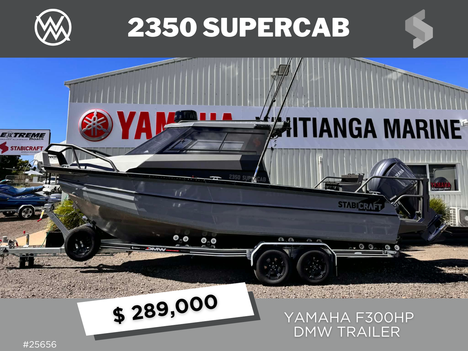 2025 STABICRAFT 2350 SUPERCAB, YAMAHA F300HP &amp; DMW TRAILER.