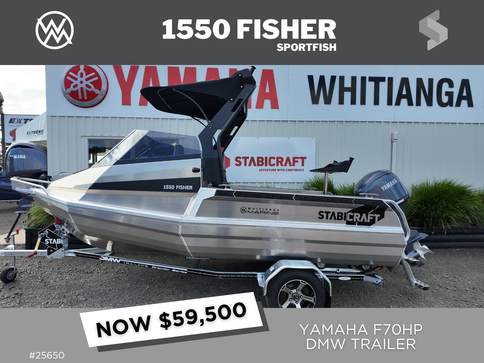 2026 STABICRAFT 1550 FISHER SPORTFISH, YAMAHA F70HP &amp; DMW TRAILER - AVAILABLE NOW!!
