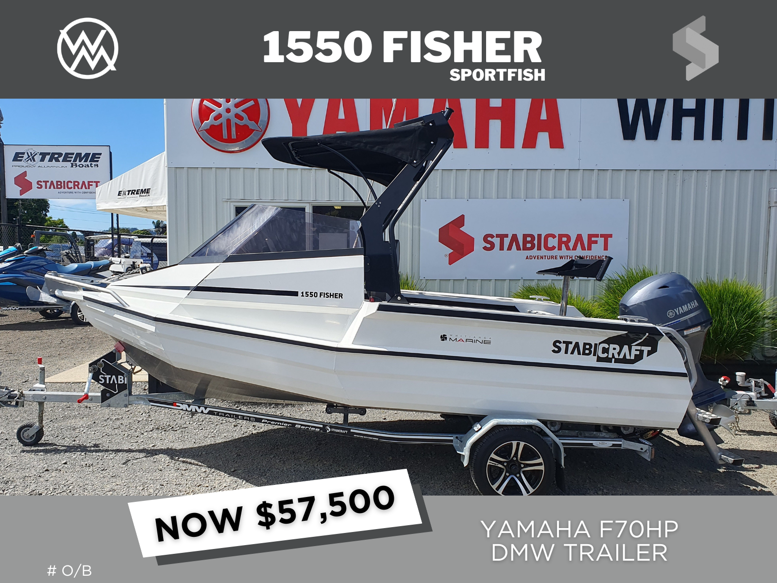 2022 STABICRAFT 1550 FISHER SPORTFISH, YAMAHA F70HP &amp; DMW TRAILER - IN STOCK NOW!! 