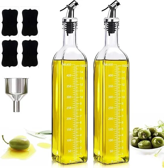 Olive Oil Dispenser Bottle Set of 2, Oil and Vinegar