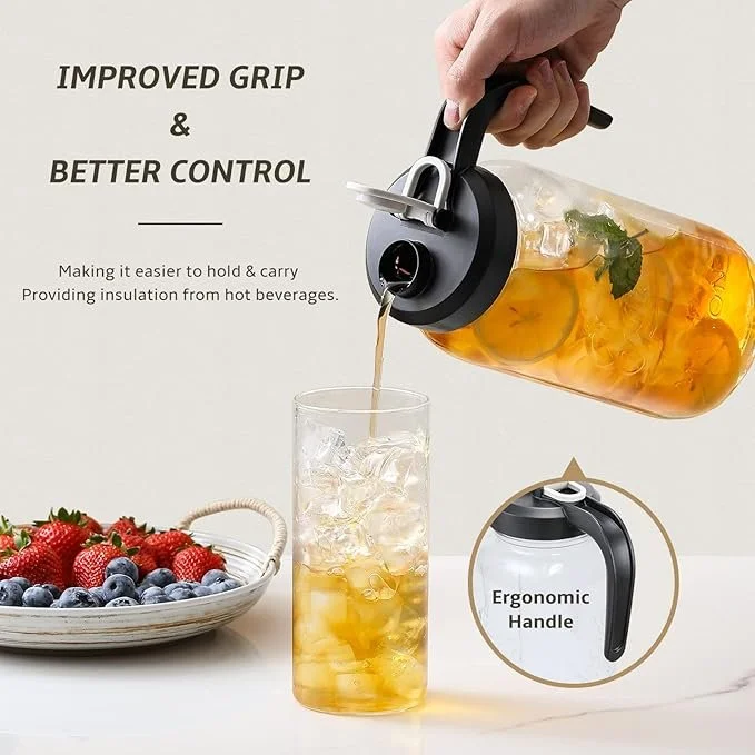 Mason Jar Glass Pitcher with Lid