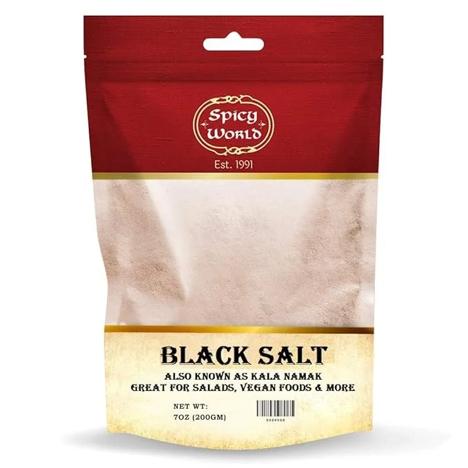 Spicy World Black Salt Powder (Kala Namak Mineral) 7 Oz - Vegan