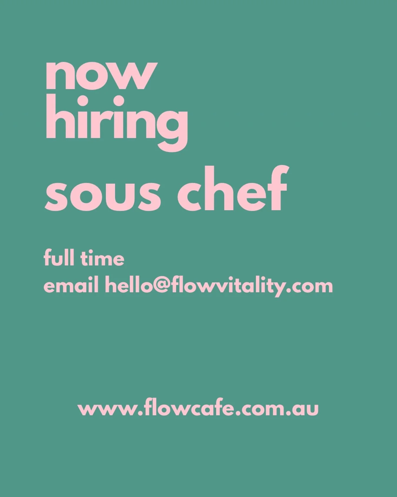 JOIN OUR || expanding team
We are looking for an experienced, passionate chef who values working in a great team environment

Position is full time with no nights, however will consider part time availability

Sponsorship available ( if needed ) for 