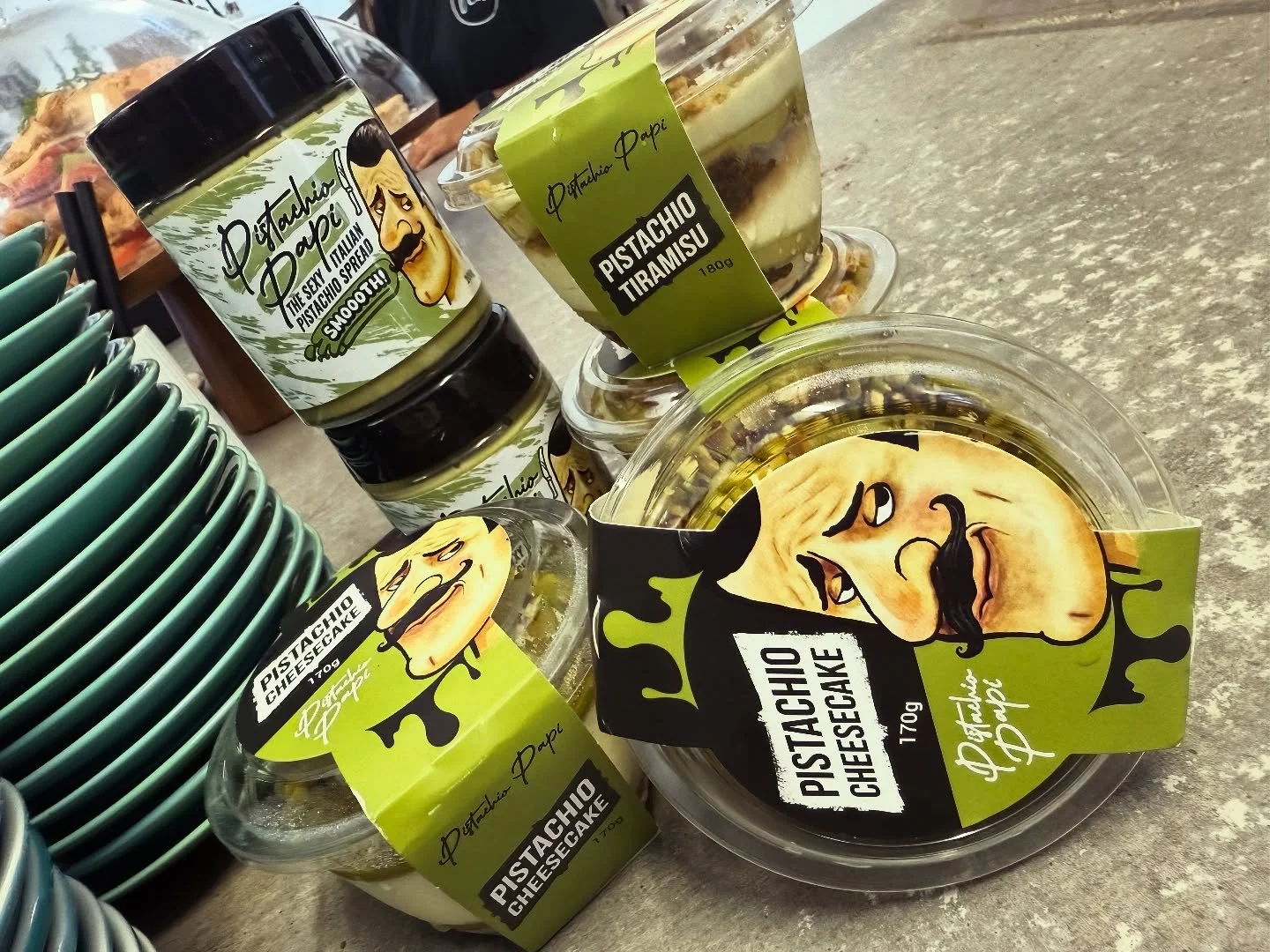 PISTACHIO PAPI || has just dropped !
🌿pistachio papi take home jars
🌿pistachio papi cheesecake tubs
🌿pistachio papi tiramisu tubs 
Get on it !