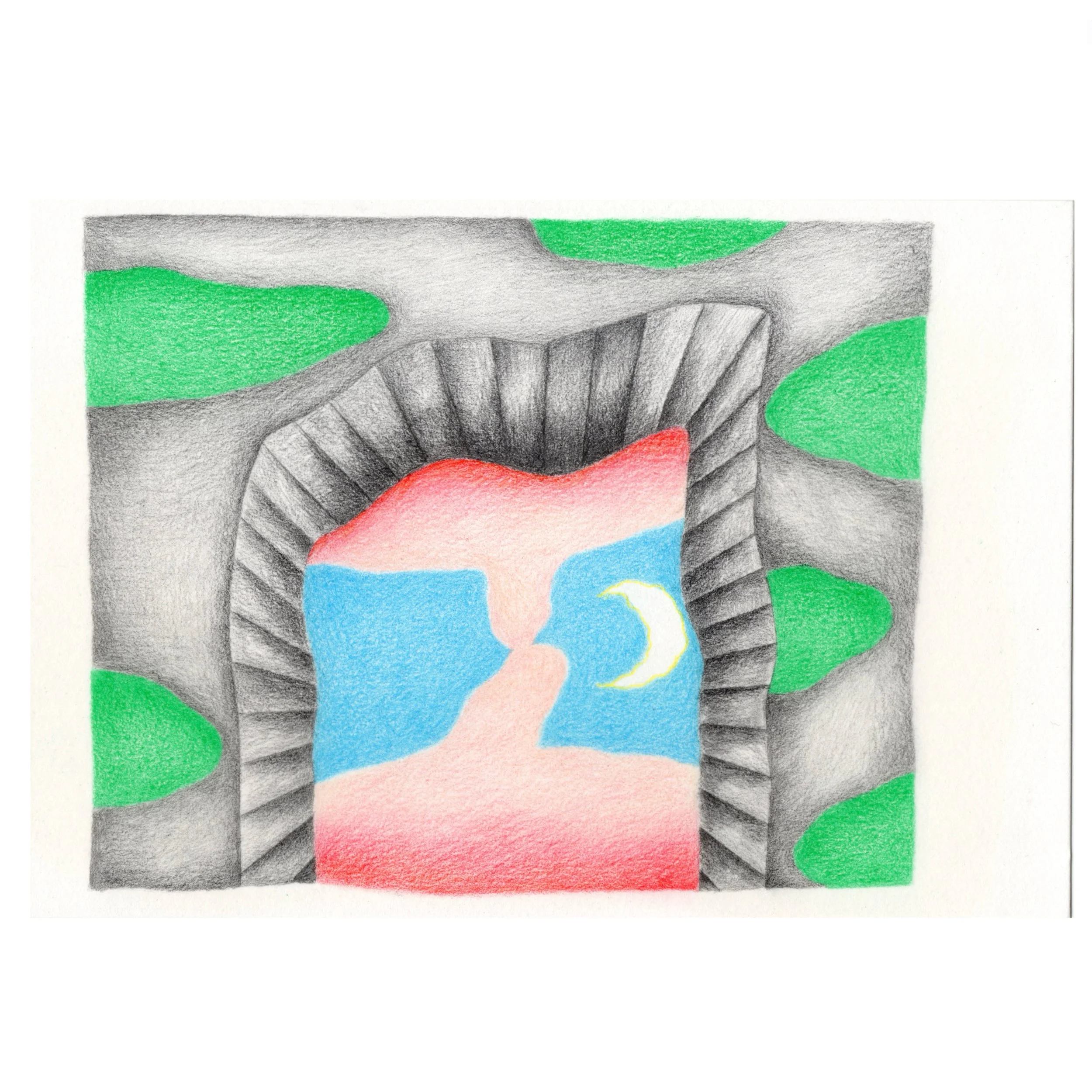 whispering, 2026
Kailun Yang 
5.5 x 7.5 in
Chalk pastel, colored pencil, graphite, and watercolor on paper