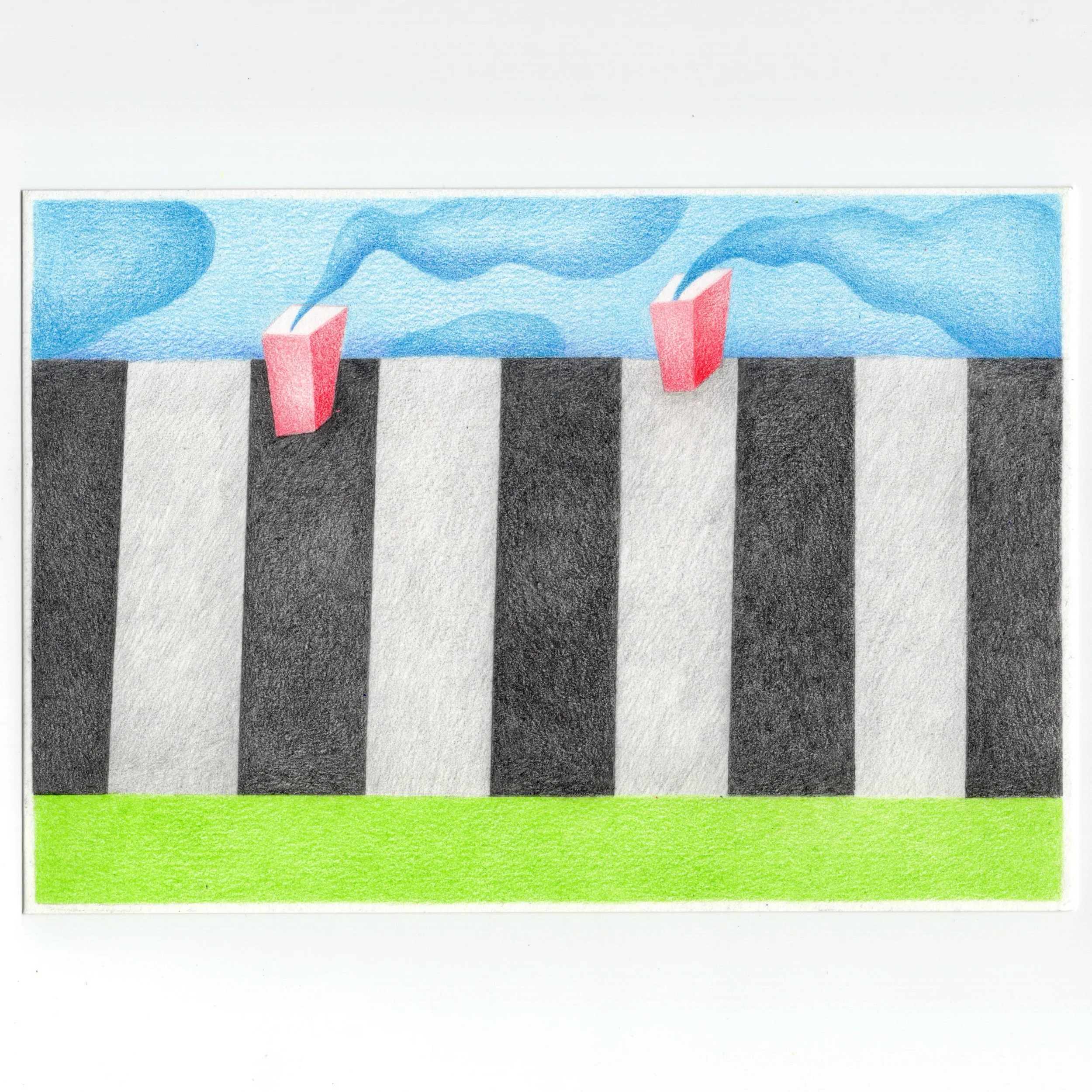 Uneasy Expectations ,2026
Kailun Yang 
5.5 x 7.5 in
Colored pencil, graphite, and watercolor on paper