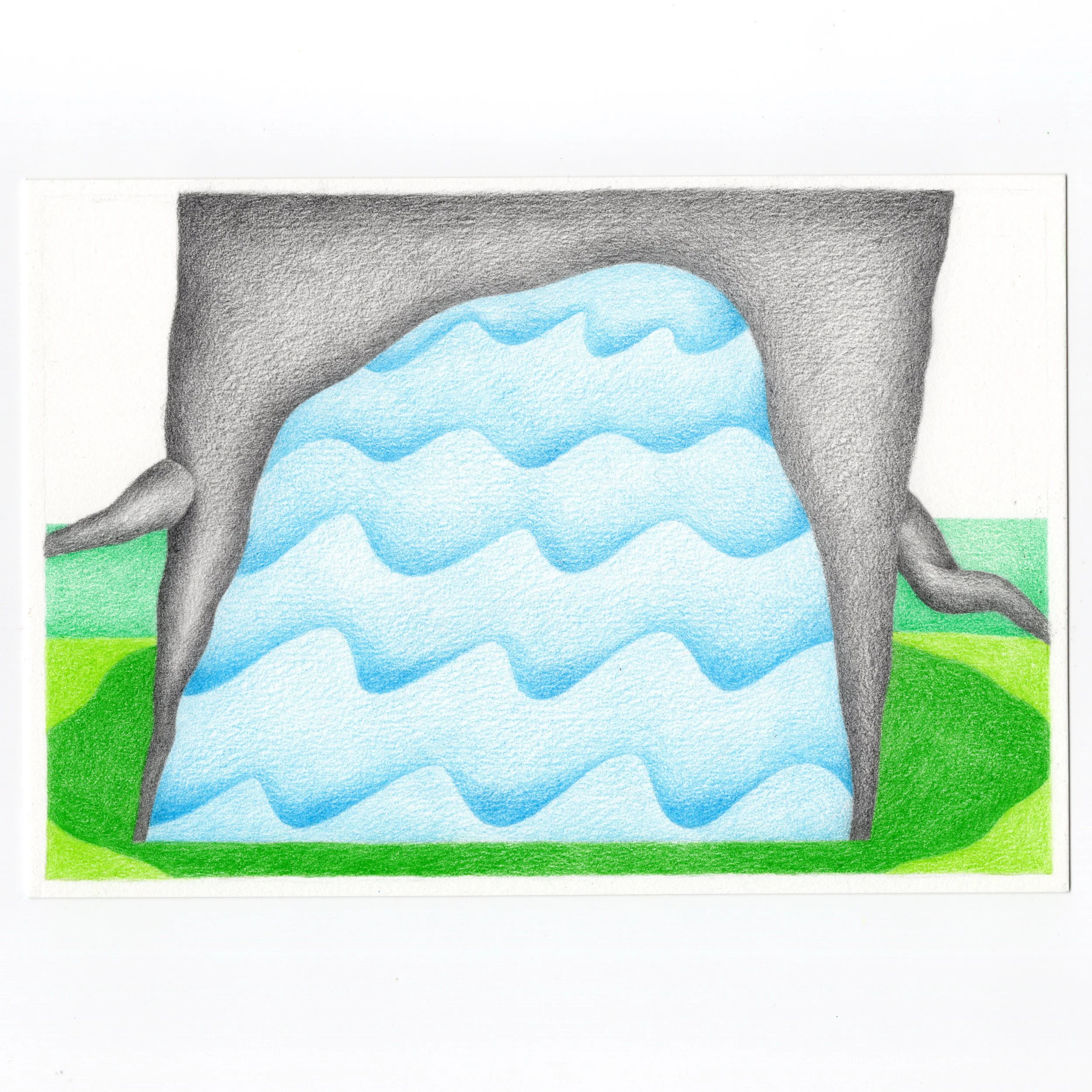 Blue to green, 2026
Kailun Yang 5.5 x 7.5 in
Chalk pastel, colored pencil, graphite, and watercolor on paper