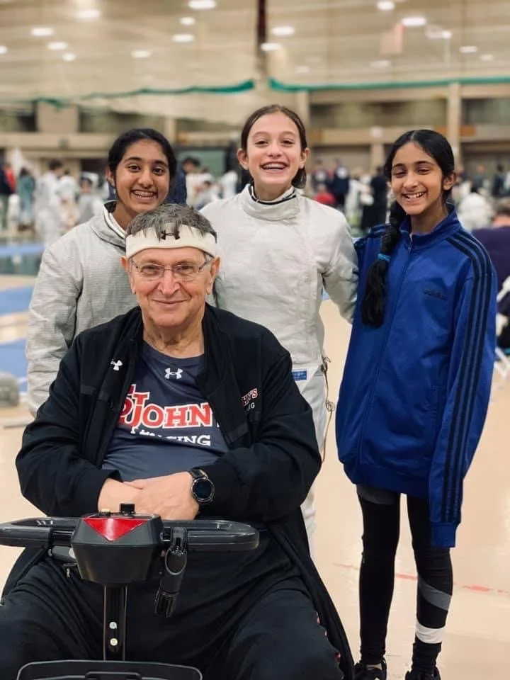 Coach Misha with Esha and Anika Nayak and Sophia Gomerman