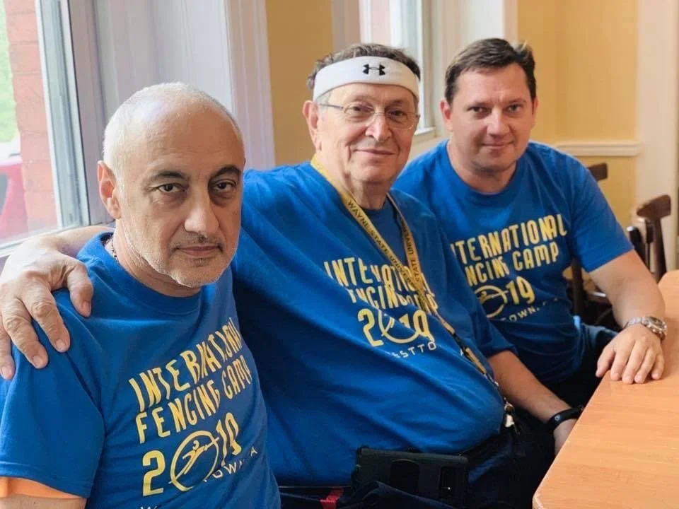 Coaches Boris Khurgin, Misha Shimshovich, and Ukranian Olympic Coach Artem Skorohod