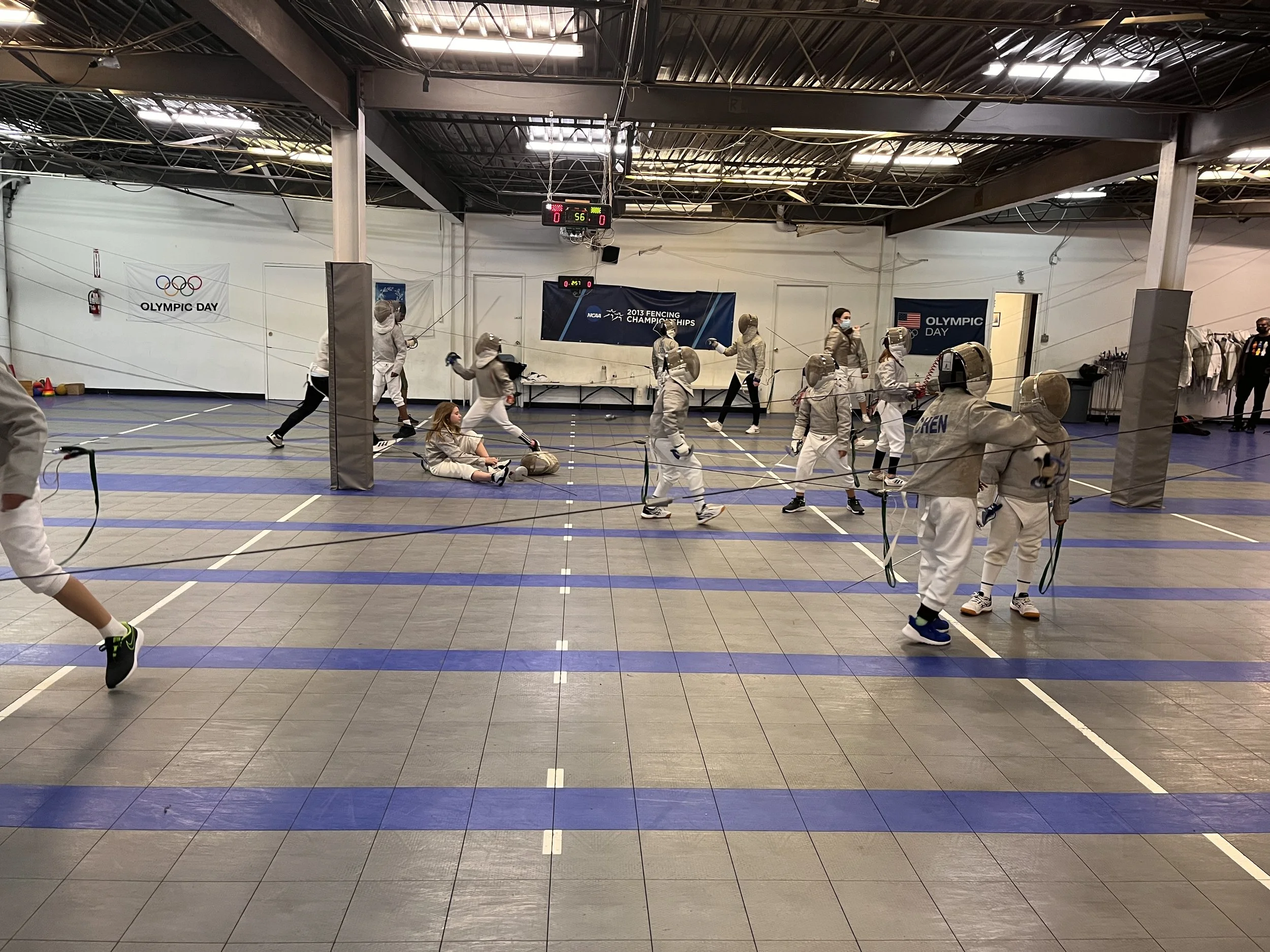 Friday night practice at Allegro Fencing Center