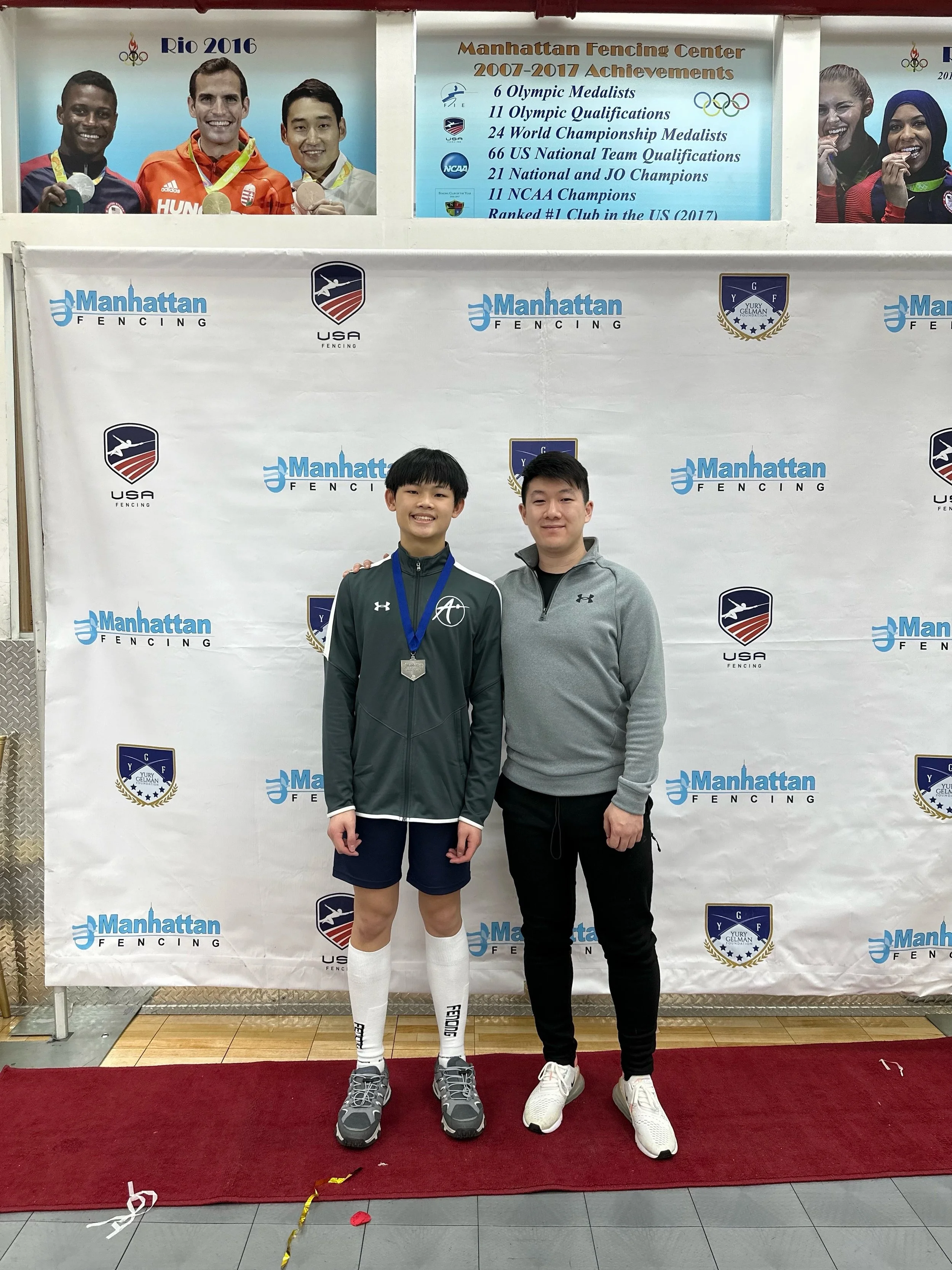 Brandon Lim and Coach Brian with a Silver Medal finish at the Manhattan Liberty Cup