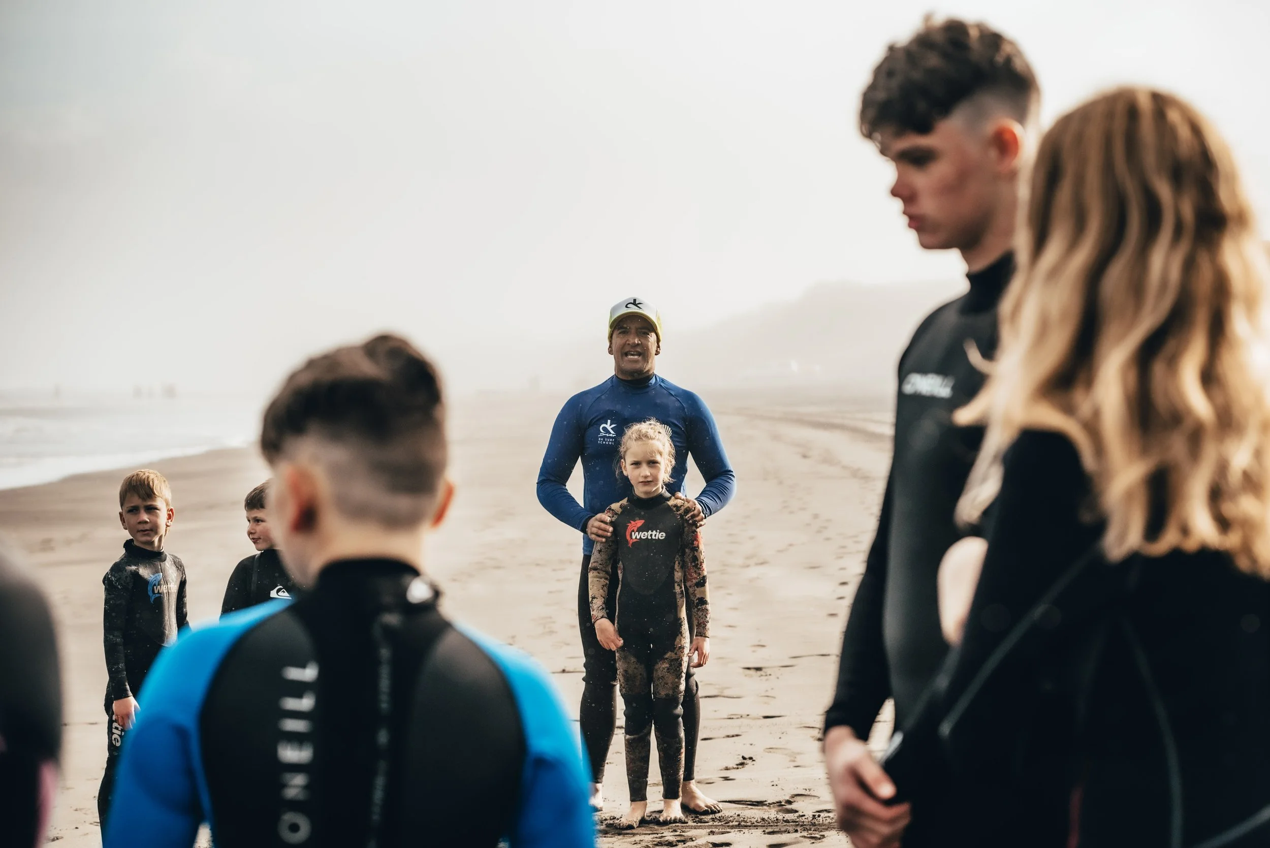 NZ surfing icon Daniel Kereopa with the participants of PIPI Pathways