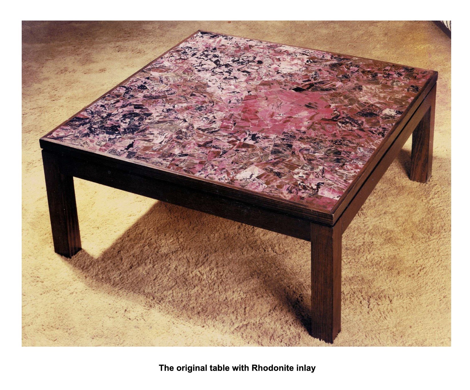 Original table prototype for "Stones and Findings"