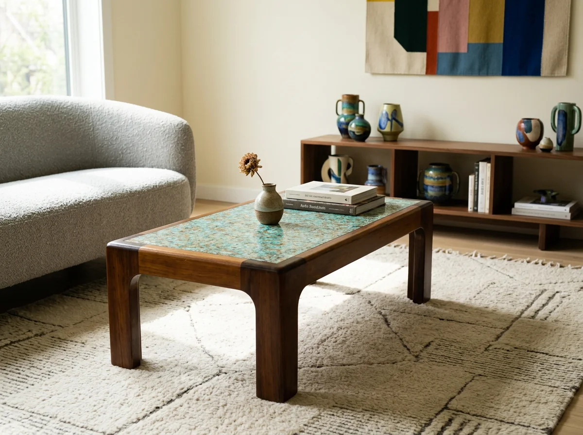 Turquoise with Cedar Base