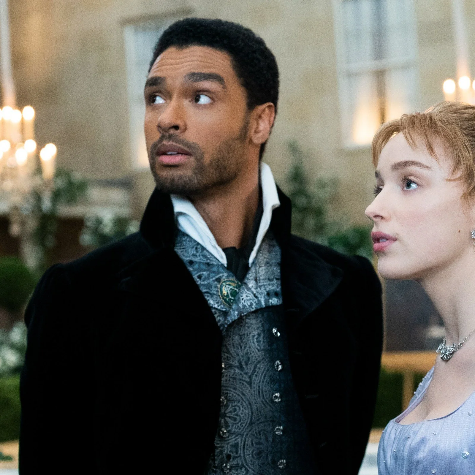 Régé-Jean Page and Phoebe Dynevor from Netflix's Bridgerton