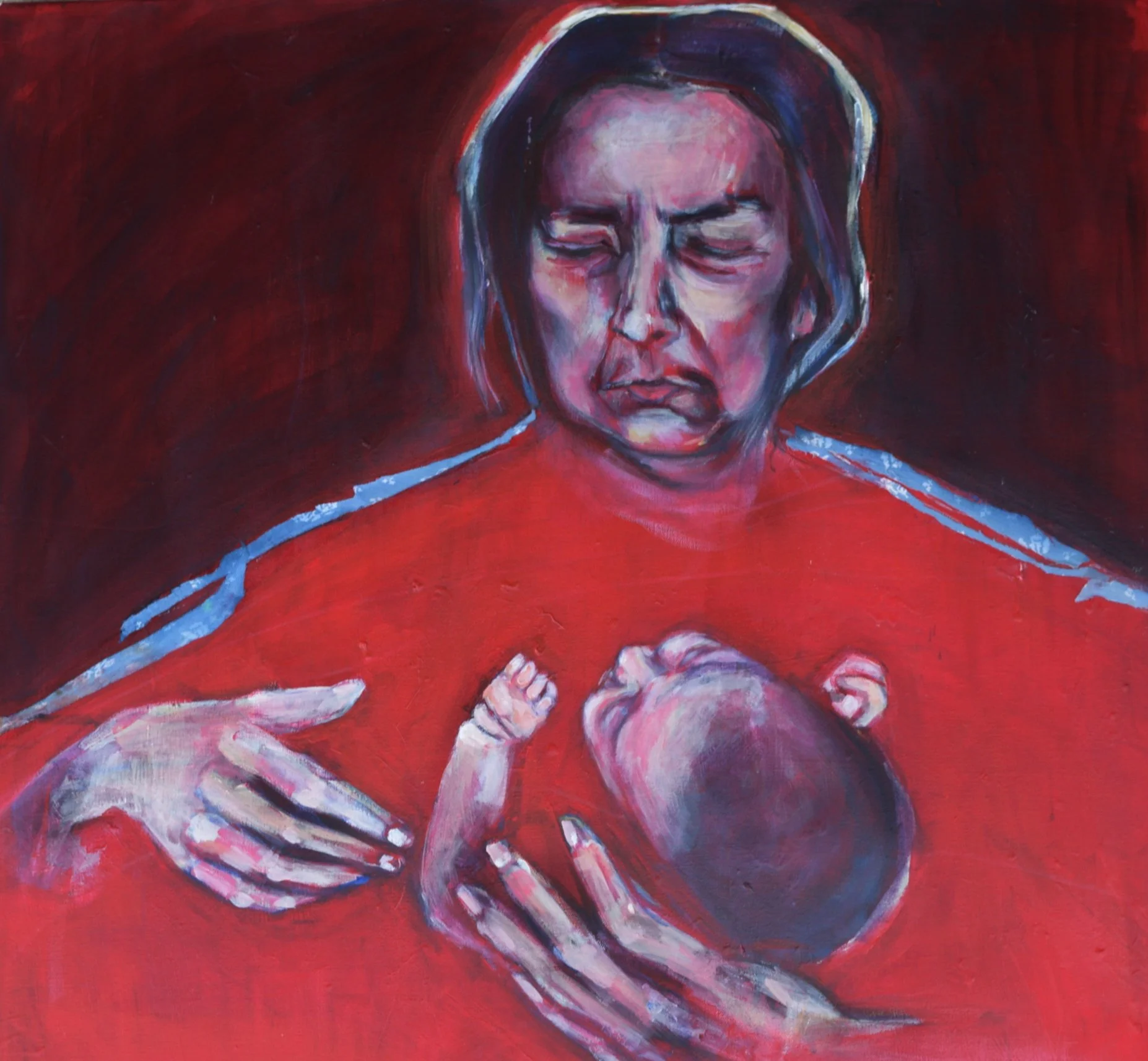 "Recollection I" (2021)
Acrylic, charcoal and my grandmother's shirt
36" x 36"