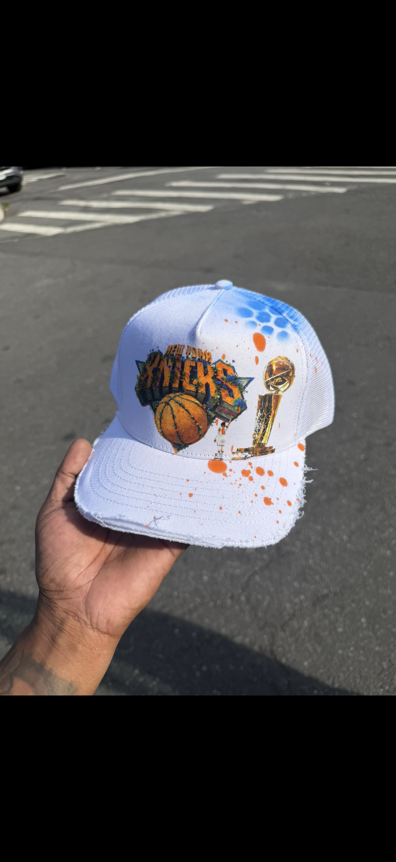 Knicks hat “all white” snapback