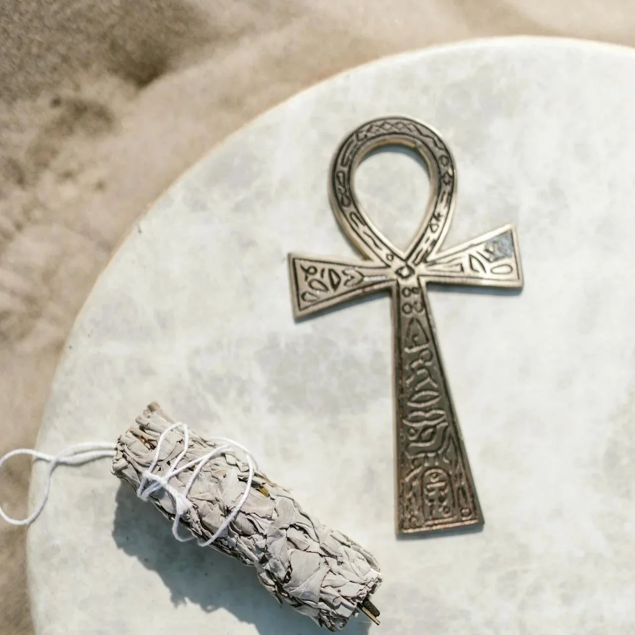 Ankh and sage representing the 8.8.2026 Lion’s Gate Portal meditation ritual, aligning with Triple-8 energy for spiritual sovereignty, manifestation, and higher consciousness.
