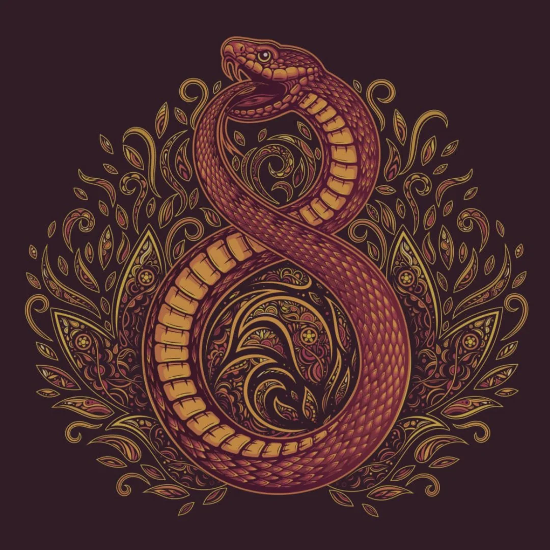 A snake forming an infinity 8, symbolising the 2026 Triple-8 Lion’s Gate Portal, numerology, manifestation, abundance, and spiritual sovereignty.