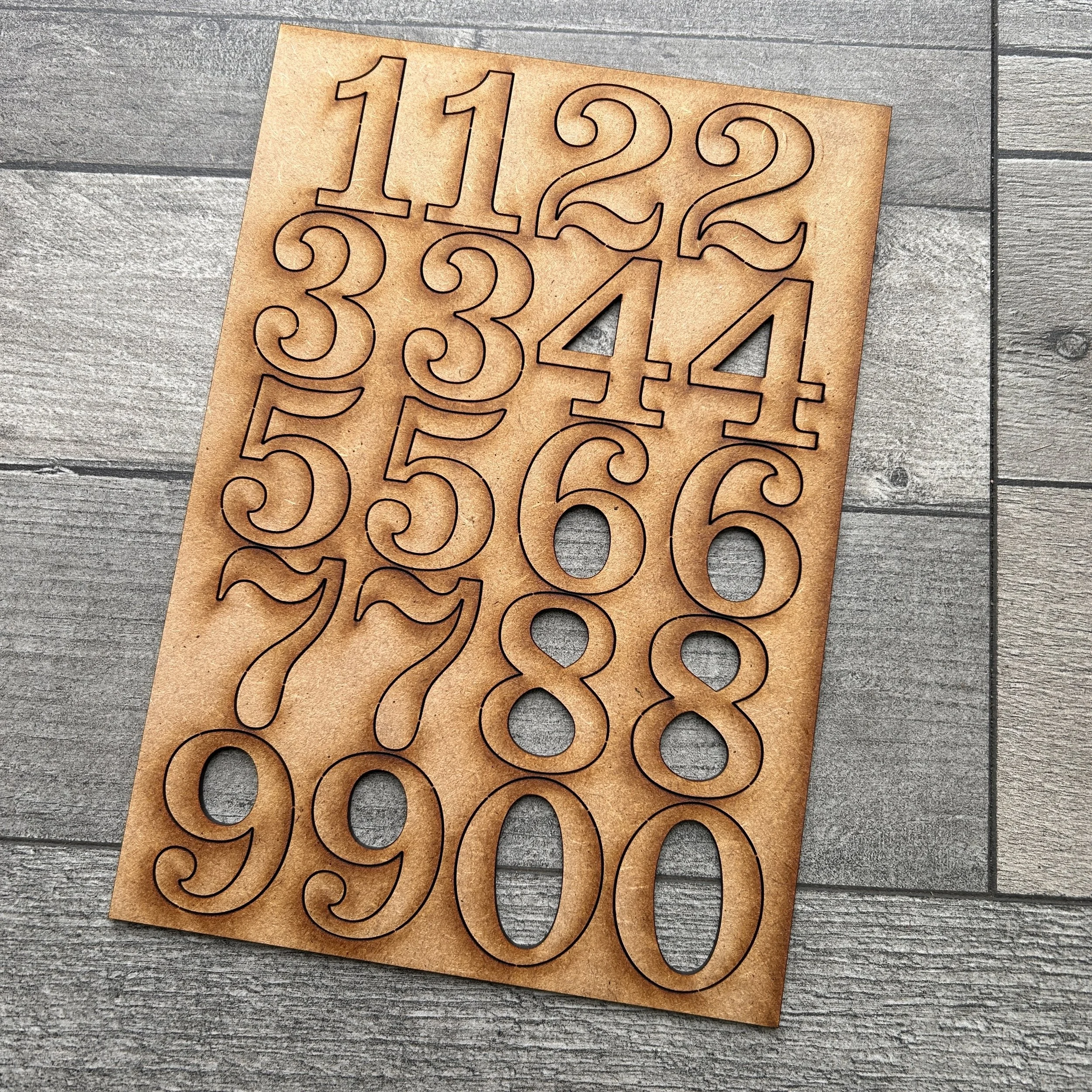 Big Numbers MDF Shapes