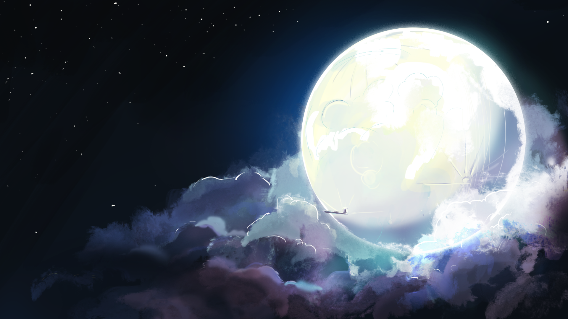 Moon and Clouds Background