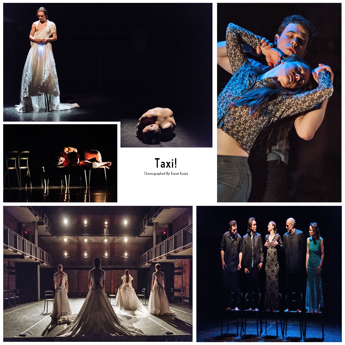 A collage of various performance photos.