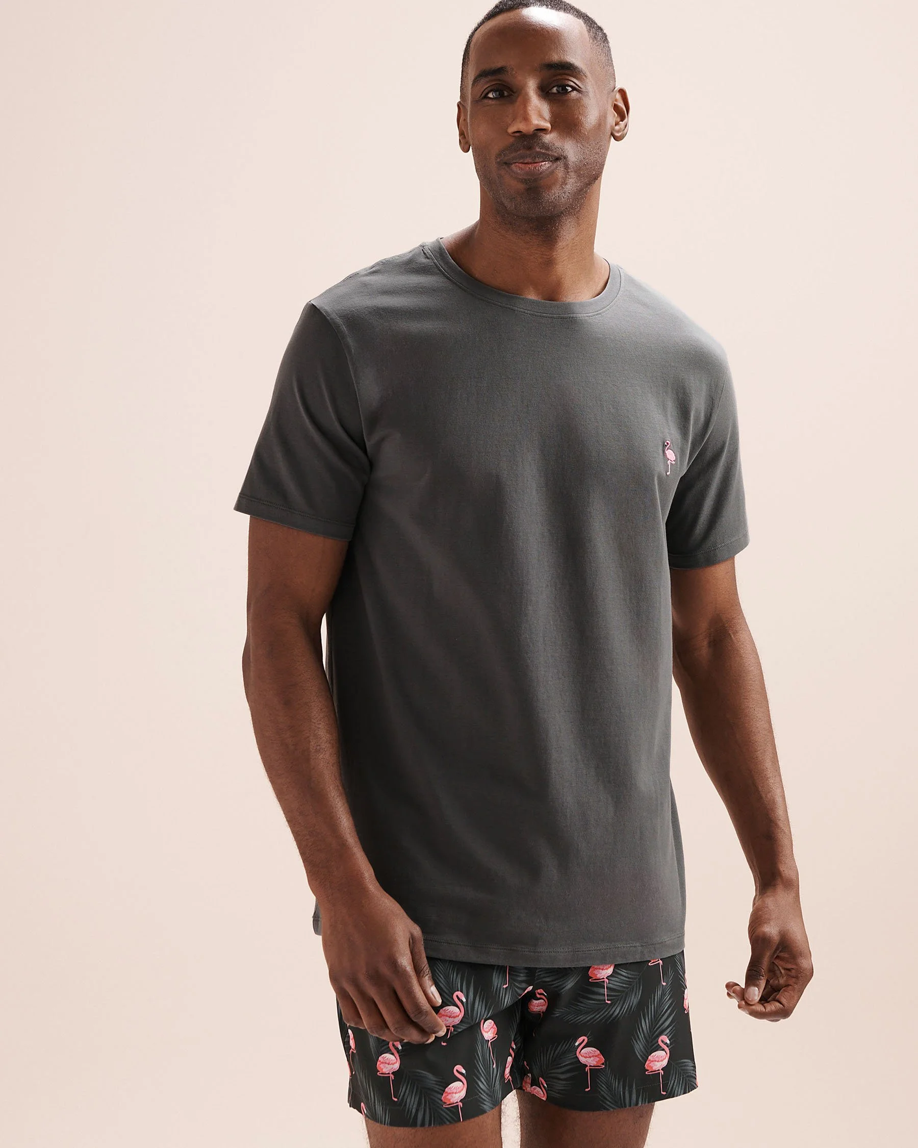 Flamingo Embroidery T-Shirt