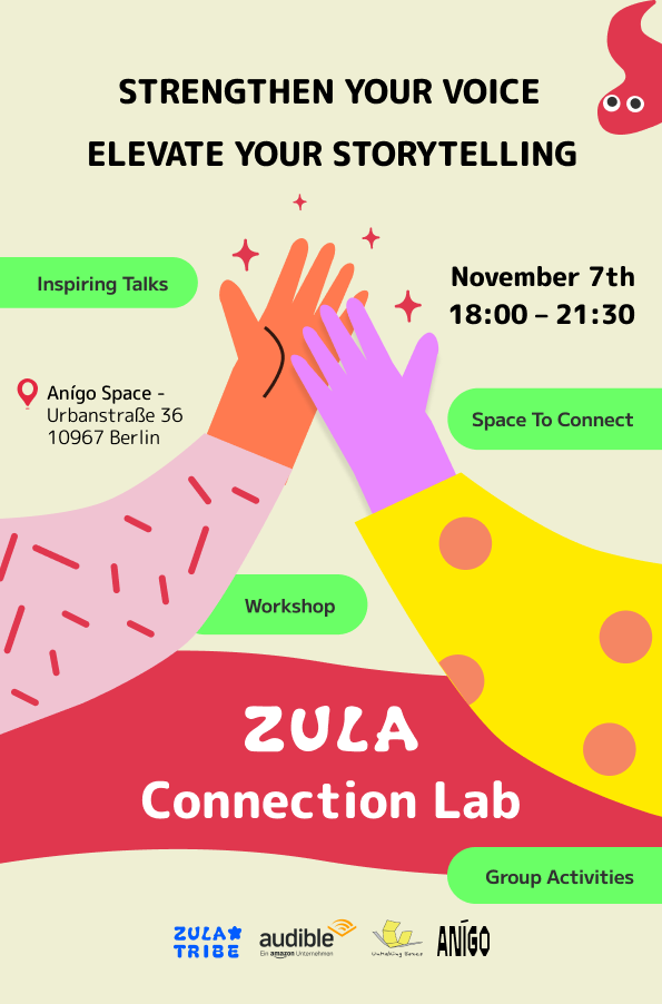 Banner that says: STRENGTHEN YOUR VOICE and ELEVATE YOUR STORYTELLING ZULA Connection Lab | UnMaking Boxes