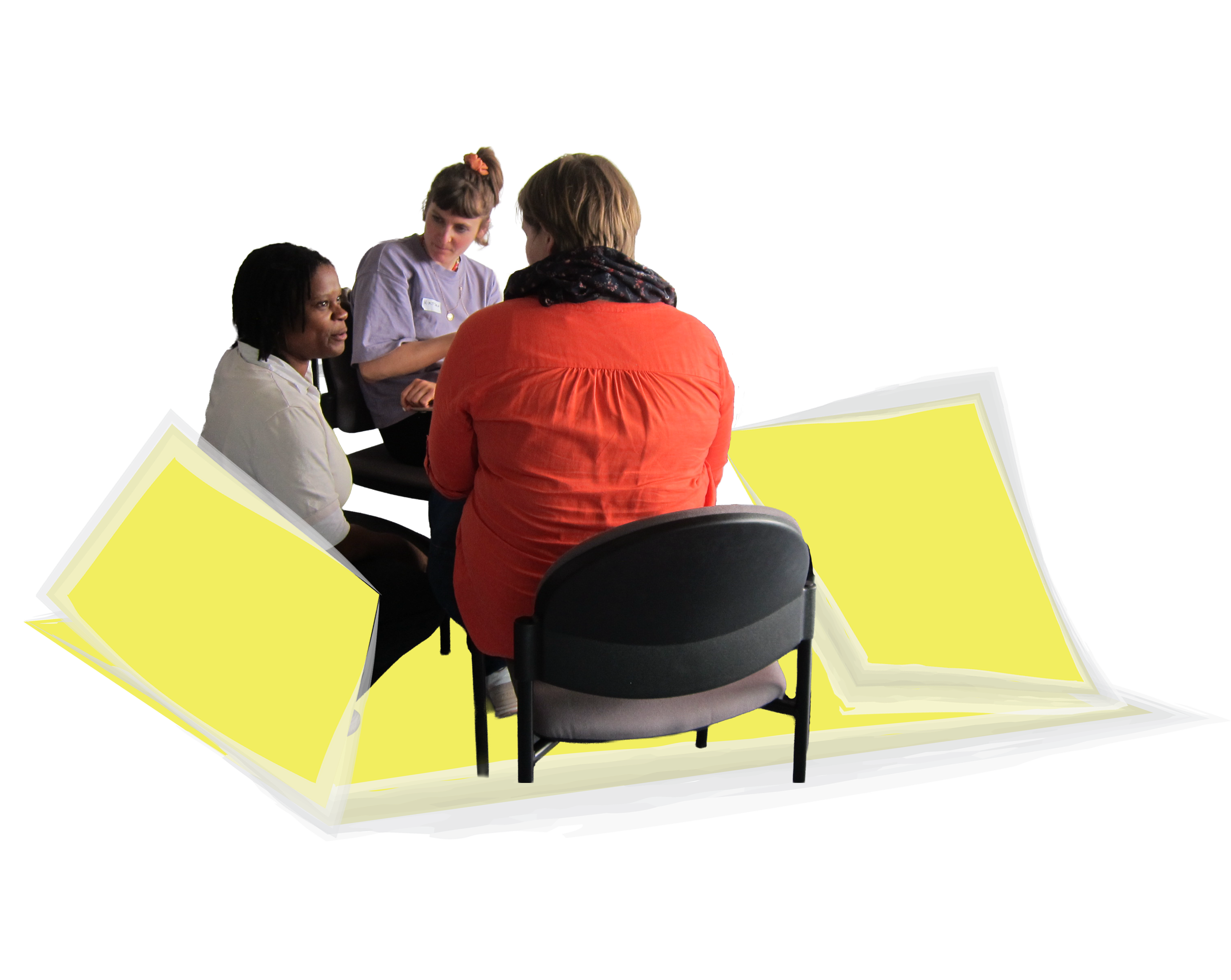 Photo of Veronica Louis and workshop participants paying attention to her.